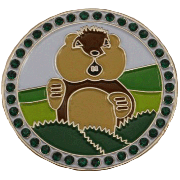Dancing Gopher with Crystals Golf Ball Marker & Hat Clip