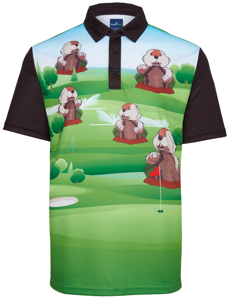 Dancing Gopher Mens Golf Polo Shirt by ReadyGOLF