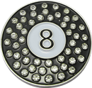 ReadyGolf: 8 Ball Golf Ball Marker & Hat Clip with Crystals