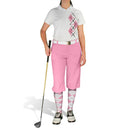 Golf Knickers: Ladies Argyle Paradise Golf Shirt - Pink/White Clothing