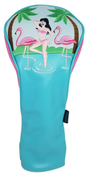 Flamingo Girl Embroidered Headcover by ReadyGOLF - Driver