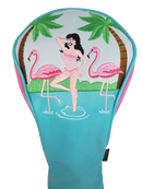 Flamingo Girl Embroidered Headcover by ReadyGOLF - Driver