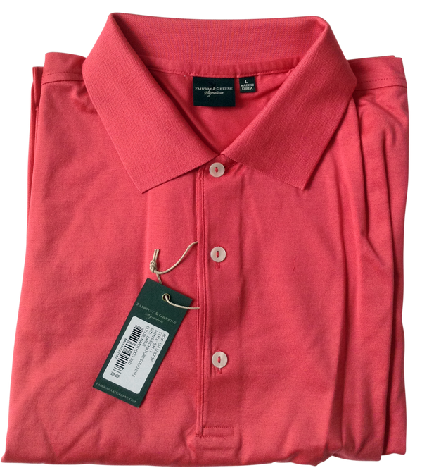 Fairway & Greene Men's Polo - Nantucket Red Signature Solid Lisle (Size Large) - SALE