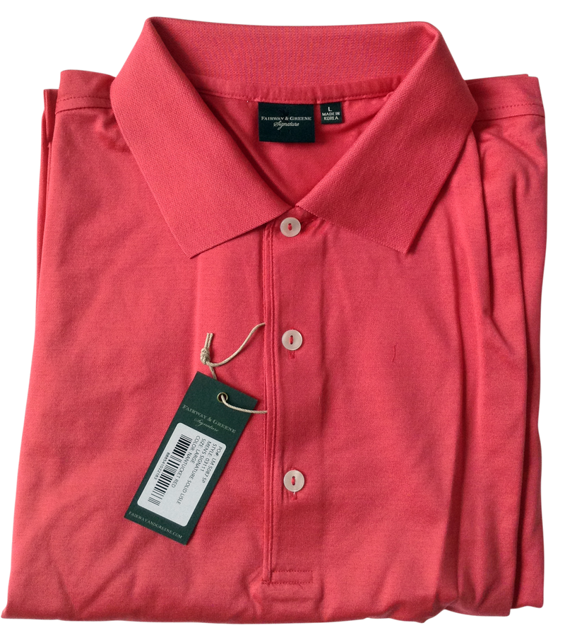 Fairway & Greene Men's Polo - Nantucket Red Signature Solid Lisle (Size Large) - SALE