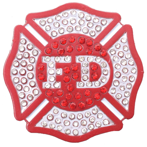 ReadyGolf: Fire Department Ball Marker & Hat Clip with Crystals