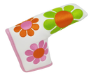Flower Power Embroidered Blade Putter Cover (White) by ReadyGOLF