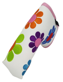Flower Power Embroidered Blade Putter Cover (White) by ReadyGOLF