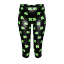 Four-Leaf Clover (Lime Green) Women's Capri Leggings by ReadyGOLF
