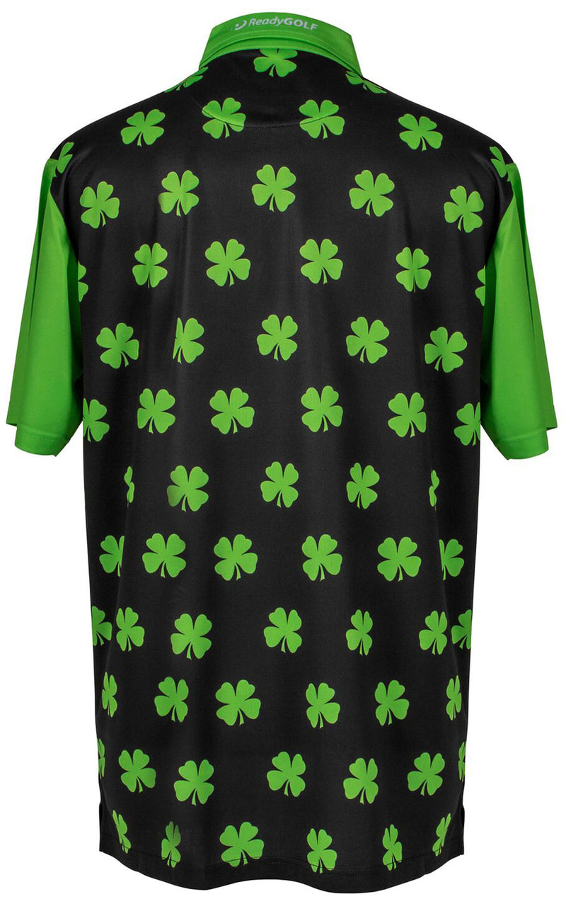 Four-Leaf Clover Mens Golf Polo Shirt - Green by ReadyGOLF