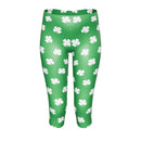 Four-Leaf Clover (White) Women's Capri Leggings by ReadyGOLF