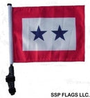 SSP Flags: 11x15 inch Golf Cart Flag with Pole - Two Blue Stars