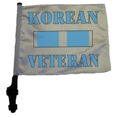 SSP Flags: 11x15 inch Golf Cart Flag with Pole - Korean Veteran Service Ribbon