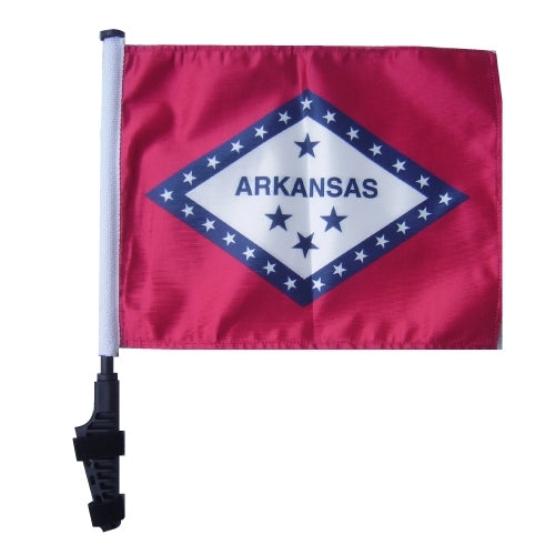 SSP Flags: 11x15 inch Golf Cart Flag with Pole - State of Arkansas