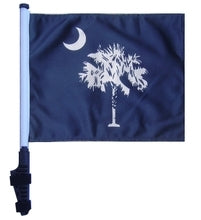 SSP Flags: 11x15 inch Golf Cart Flag with Pole - State of South Carolina/Palmetto