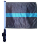 SSP Flags: 11x15 inch Golf Cart Flag with Pole - Thin Blue Line