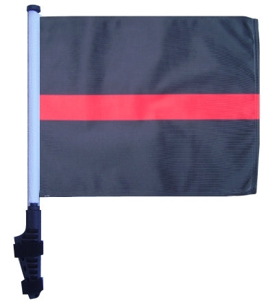SSP Flags: 11x15 inch Golf Cart Flag with Pole - Thin Red Line