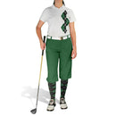 Golf Knickers: Ladies Argyle Paradise Golf Shirt - Dark Green/Black Clothing