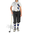 Golf Knickers: Ladies Argyle Paradise Golf Shirt - Black/Royal/White Clothing