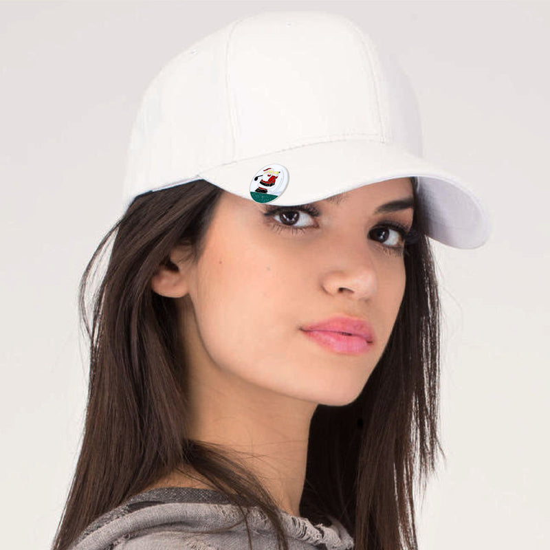 Navika: Glitzy Ball Marker & Hat Clip - Golfing Santa