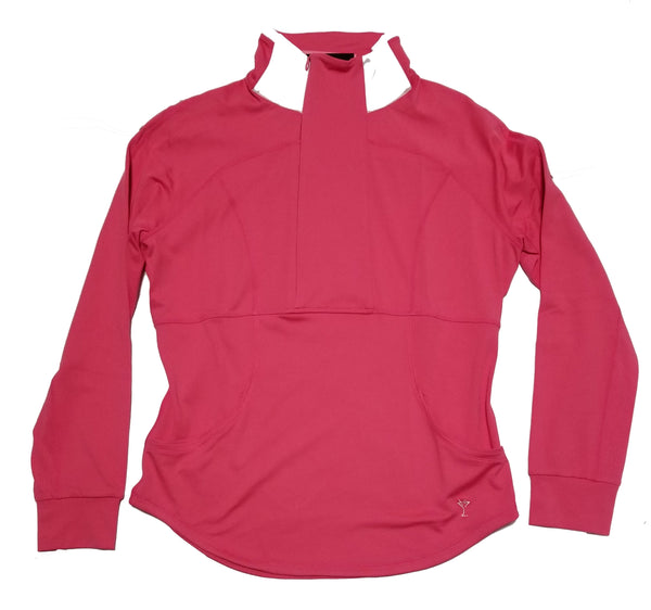 Golftini Women's Hot Pink Quarter Zip Pull Over Jacket (Size Large) SALE