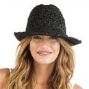 Profile by Gottex: Women's Andros Crochet Fedora Sun Hat - Black