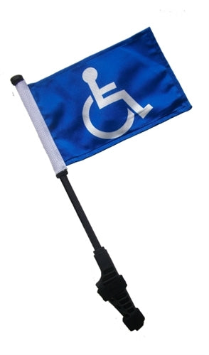 SSP Flags: Small 6x9 inch Golf Cart Flag with EZ On/Off Pole Bracket - Handicap