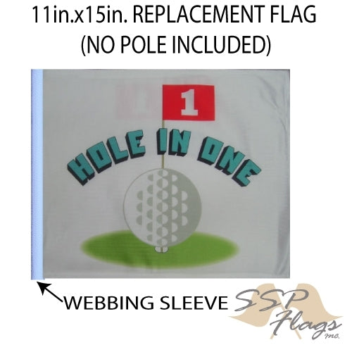 SSP Flags: 11x15 inch Golf Cart Replacement Flag - Hole in One