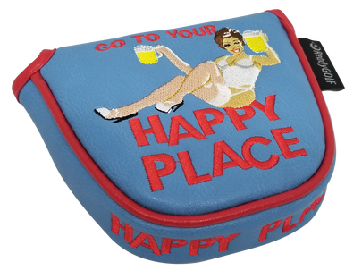 Happy Place Embroidered Putter Cover - Mallet V2