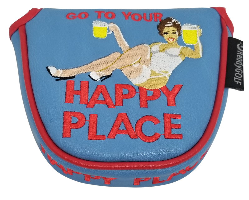 Happy Place Embroidered Putter Cover - Mallet V2