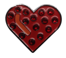 ReadyGolf: Heart with Crystals Ball Marker Earrings