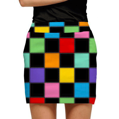 Loudmouth Golf: Womens Skort - HollyWoody Squares (Size 0)