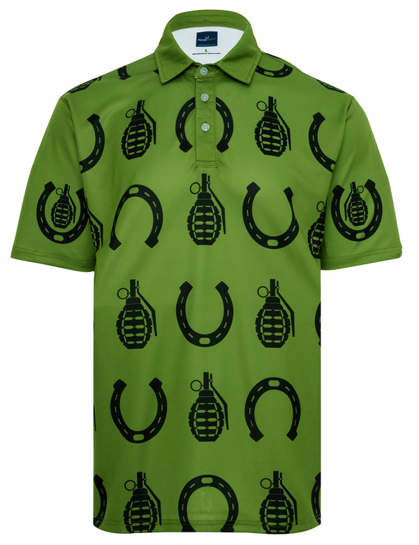 Horseshoes & Hand Grenades Mens Golf Polo Shirt by ReadyGOLF