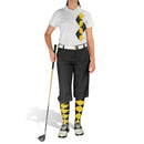 Golf Knickers: Ladies Argyle Paradise Golf Shirt - Black/Yellow Clothing