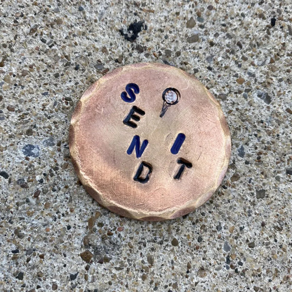 Sunfish: Hand Stamped Copper Ball Marker - Send It