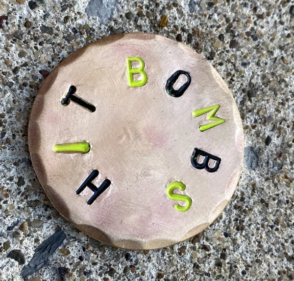 Sunfish: Hand Stamped Copper Ball Marker - Hit Bombs