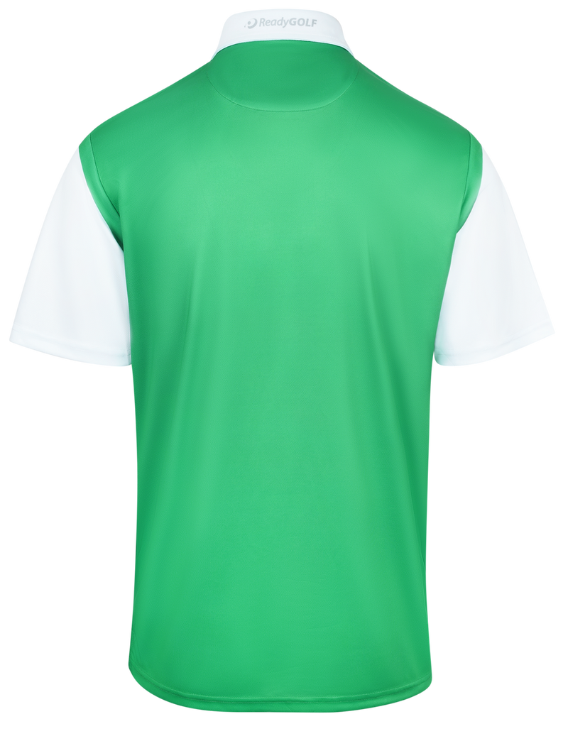 Classic Argyle Mens Golf Polo Shirt - Green, Orange, White by ReadyGOLF