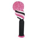 Just 4 Golf: Driver Headcover - Diagonal Stripe - Pink, Black, & White