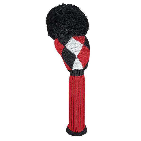 Just 4 Golf: Driver Headcover - Diamonds - Red, Black & White