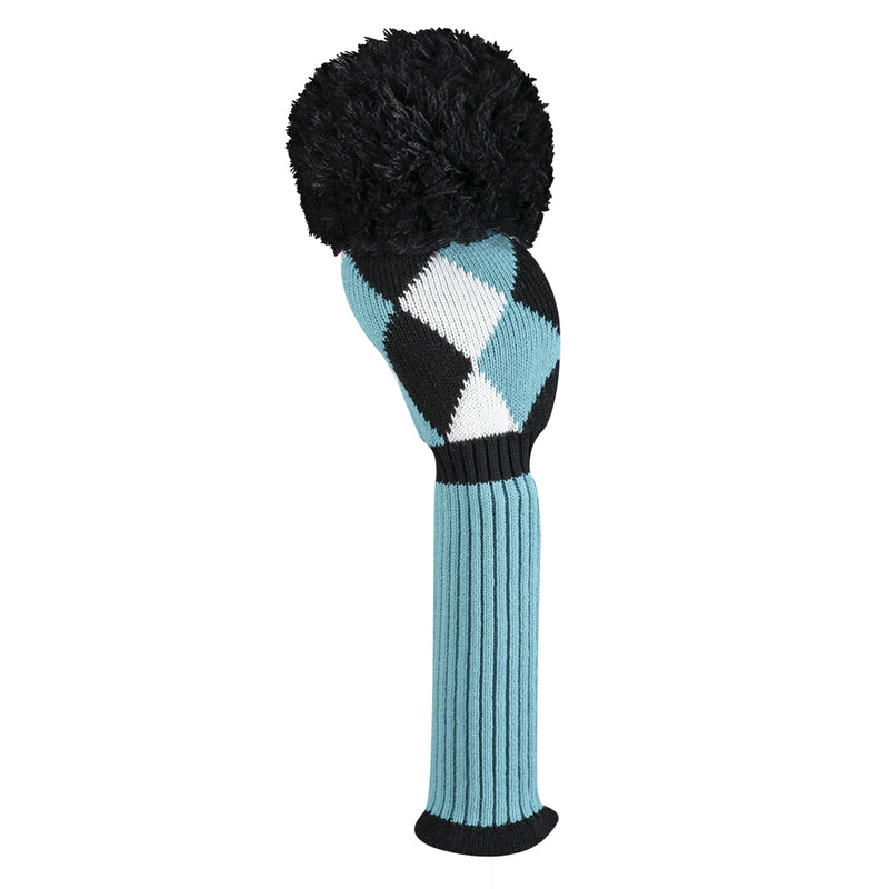 Just 4 Golf: Driver Headcover - Diamond - Turquoise, White & Black