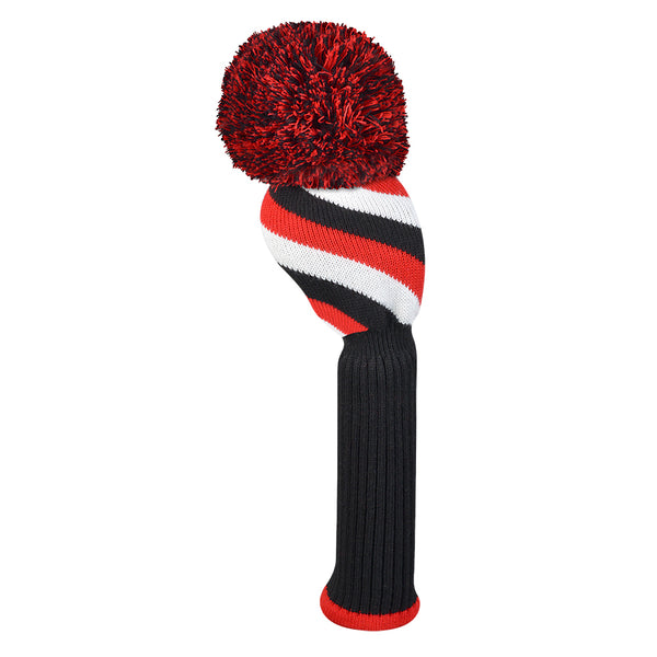 Just 4 Golf: Driver Headcover - Diagonal Stripe Red, Black, & White