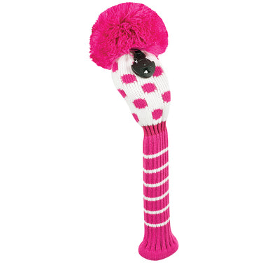 Just 4 Golf: Hybrid Headcover - Small Dot - Pink & White