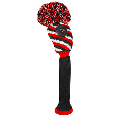 Just 4 Golf: Hybrid Headcover - 3 Color Diagonal Stripe - Red Black and White
