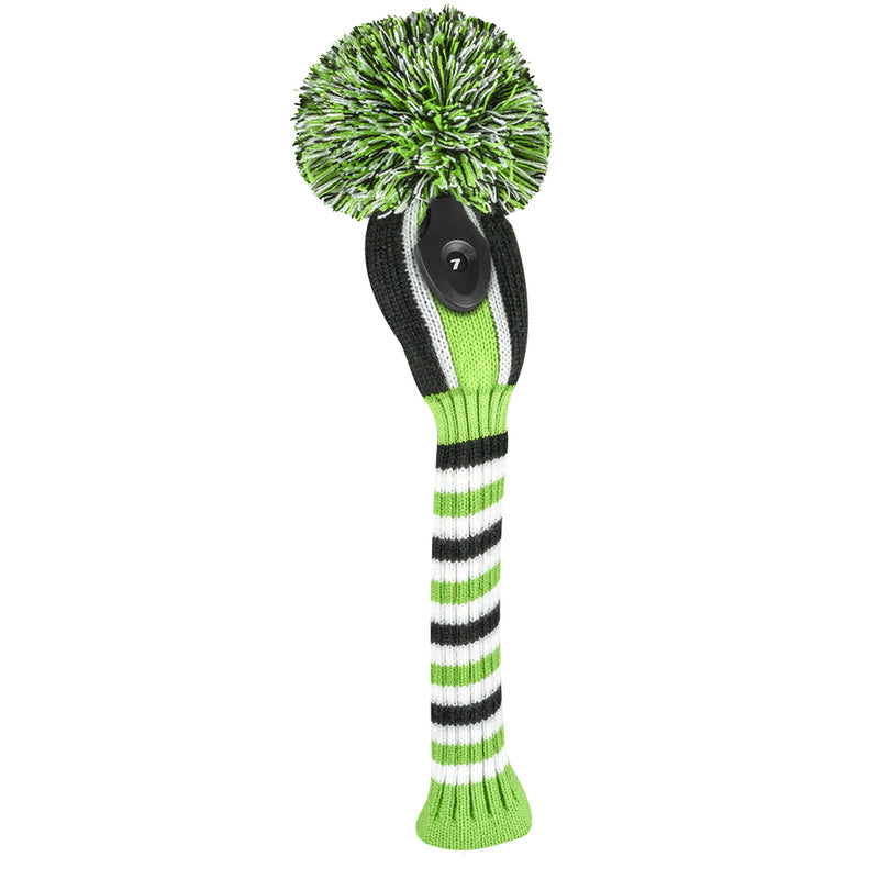 Just 4 Golf: Hybrid Headcover - Vertical Stripe - Lime Black and White