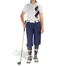 Golf Knickers: Ladies Argyle Paradise Golf Shirt - Navy/Khaki/Olive Clothing