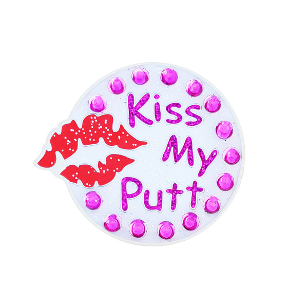 Navika Crystal Ball Marker & Hat Clip - Kiss My Putt (Round)