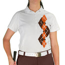 Golf Knickers: Ladies Argyle Paradise Golf Shirt - Brown/Orange Clothing