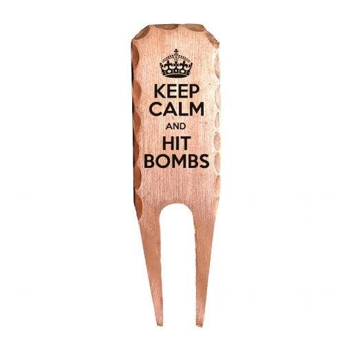 Sunfish: Forged Copper Divot Tool - Keep Calm and Hit Bombs