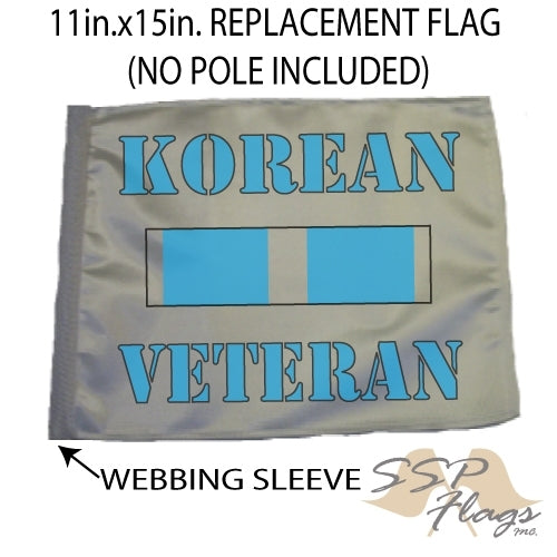 SSP Flags: 11x15 inch Golf Cart Replacement Flag - Korean Veteran Service Ribbon