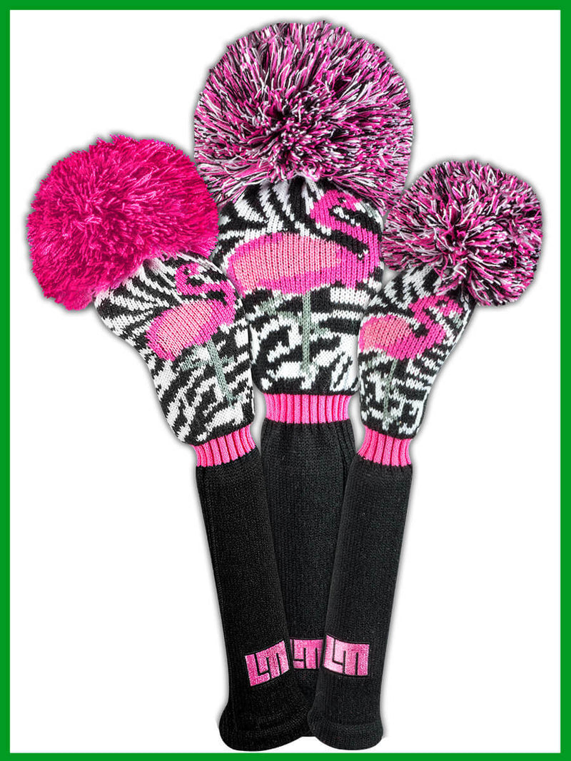 Just 4 Golf: Loudmouth Headcover Set - Savage Flamingos