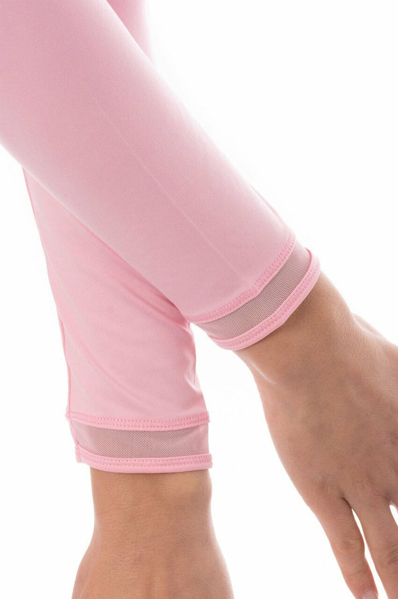 Golftini: Women's Long Sleeve Mesh Trim Top - Light Pink